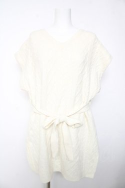 画像1: axes femme POETIQUE / ベルト付ロングニットベスト M 生成り Y-26-02-05-070-AX-TO-SZ-ZY