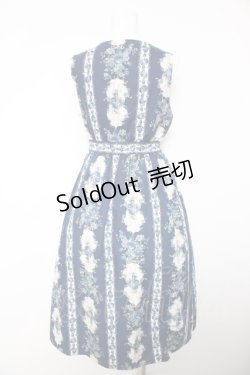 画像2: axes femme / 薔薇ストライプロングワンピース M 紺 Y-26-02-05-075-AX-OP-SZ-ZY