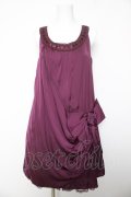 axes femme / リボンデザインドレス M パープル Y-26-02-05-078-AX-OP-SZ-ZY