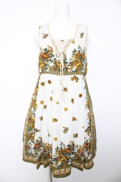 画像1: axes femme / スカーフパネル柄ワンピース M 生成り Y-26-02-05-079-AX-OP-SZ-ZY