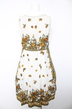 画像2: axes femme / スカーフパネル柄ワンピース M 生成り Y-26-02-05-079-AX-OP-SZ-ZY