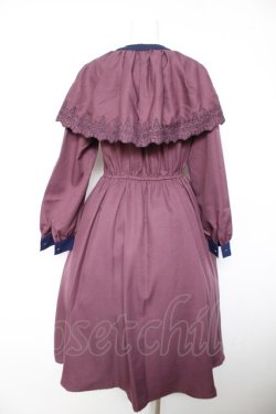 画像2: axes femme POETIQUE / 刺繍ケープ付きワンピース M パープル Y-26-02-05-087-AX-OP-SZ-ZY