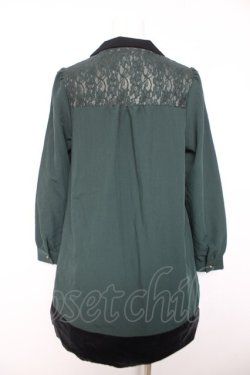 画像2: axes femme / ベルベット切替ワンピース M グリーン Y-26-02-05-088-AX-OP-SZ-ZY