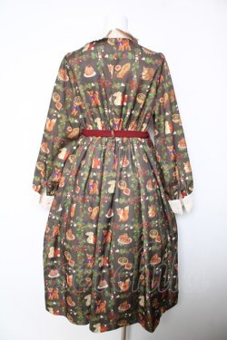 画像2: axes femme kawaii / 森のケーキ屋さん柄ワンピース M 茶 Y-26-02-05-092-AX-OP-SZ-ZY