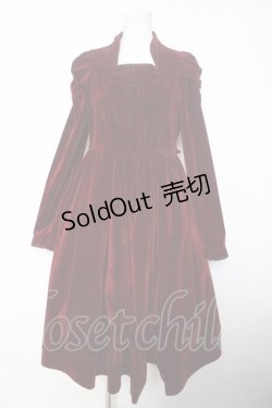 画像1: axes femme kawaii / クラシカルベロアワンピース M ワイン Y-26-02-05-093-AX-OP-SZ-ZY