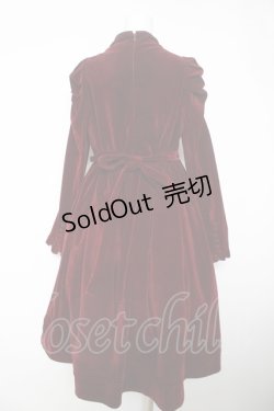 画像2: axes femme kawaii / クラシカルベロアワンピース M ワイン Y-26-02-05-093-AX-OP-SZ-ZY