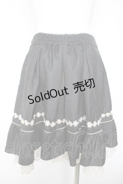 画像2: axes femme / レース使いシフォンプリーツスカート M 黒 Y-26-02-05-094-AX-SK-SZ-ZS