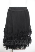 axes femme / お花レースタックスカート M 黒 Y-26-02-05-096-AX-SK-SZ-ZY