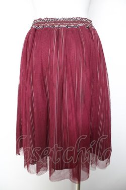 画像2: axes femme / チュール重ね柄スカート M ワイン Y-26-02-05-097-AX-SK-SZ-ZY