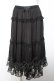 画像1: m petit by misako / サテンキリカエペチスカート L 中黒 Y-26-02-05-101-LO-SK-SZ-ZY (1)