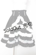DearMyLoveEmily / フリルたっぷりリボンスカート L ブラック×ホワイト Y-26-02-05-102-LO-SK-SZ-ZS