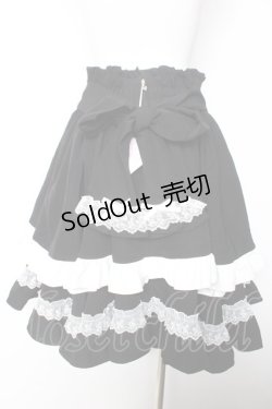 画像2: DearMyLoveEmily / フリルたっぷりリボンスカート L ブラック×ホワイト Y-26-02-05-102-LO-SK-SZ-ZS
