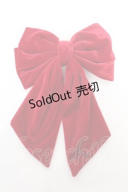 画像1: axes femme POETIQUE / ベロアリボンバレッタ  ワイン Y-26-02-05-014-AX-AC-SZ-ZT0308D