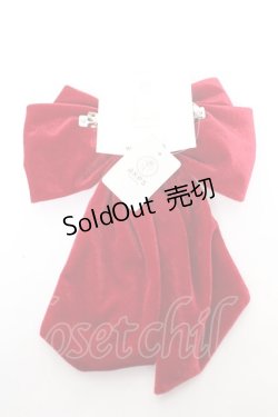 画像2: axes femme POETIQUE / ベロアリボンバレッタ  ワイン Y-26-02-05-014-AX-AC-SZ-ZT0308D