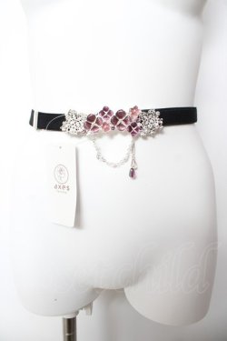 画像2: axes femme / 紫陽花モチーフ細ゴムベルト  シルバー Y-26-02-05-020-AX-ZA-SZ-ZY