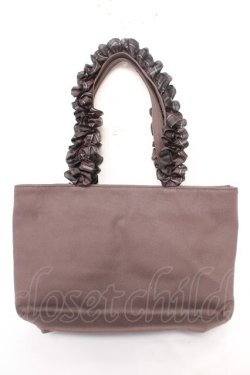 画像2: Maison de FLEUR / チェックリボンフリルハンドルトートSバッグ F ブラウン Y-26-02-05-038-LO-BG-SZ-ZY