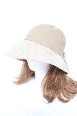 画像2: axes femme / リネンコンビUVハット  カーキ Y-26-02-05-040-AX-AC-SZ-ZY