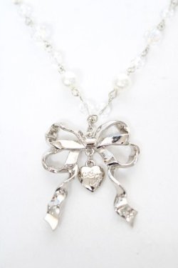 画像1: Angelic Pretty / Sweetie Ribbonネックレス  シルバー Y-26-02-09-005-AP-AC-SZ-ZY