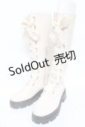 axes femme POETIQUE / レースアップロングブーツ L 生成り Y-26-02-09-045-AX-SH-SZ-ZY