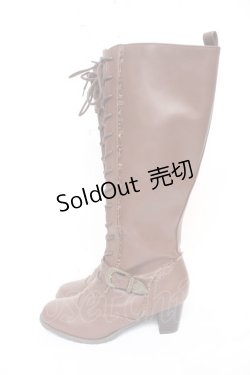 画像2: axes femme / レースアップロングブーツ L 茶 Y-26-02-09-046-AX-SH-SZ-ZY