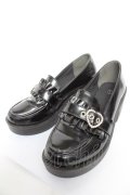NOEMIE / ハートバックルマニッシュシューズ 黒 LL Y-26-02-09-049-LO-SH-SZ-ZY