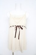 axes femme / はしごレースリボンキャミソール  生成り Y-26-02-09-051-AX-TO-SZ-ZY