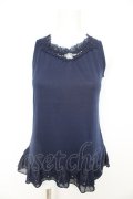 axes femme / レース使いタンク  紺 Y-26-02-09-053-AX-TO-SZ-ZY