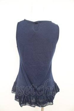 画像2: axes femme / レース使いタンク  紺 Y-26-02-09-053-AX-TO-SZ-ZY