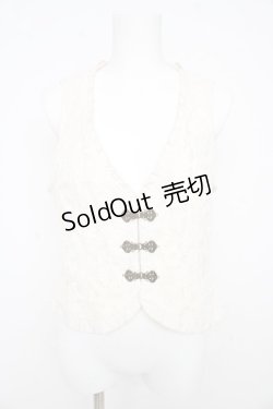 画像1: axes femme / ビットデザインレースベスト M 生成り Y-26-02-09-057-AX-TO-SZ-ZY