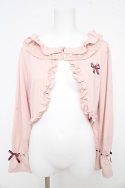 画像1: axes femme / リボン刺繍レースフリルボレロ F ピンク Y-26-02-09-058-AX-TO-SZ-ZY