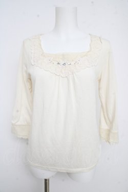 画像1: axes femme / ビジュー付きカットソー  生成り Y-26-02-09-061-AX-TO-SZ-ZY