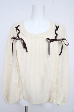 画像1: axes femme / 編み上げニットプルオーバー  生成り Y-26-02-09-064-AX-TO-SZ-ZY