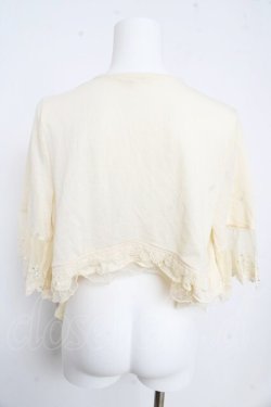 画像2: axes femme / ドットチュール半袖ボレロ  生成り Y-26-02-09-065-AX-TO-SZ-ZY