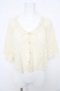 axes femme / 透かしレース使いカーディガン  生成り Y-26-02-09-066-AX-TO-SZ-ZY