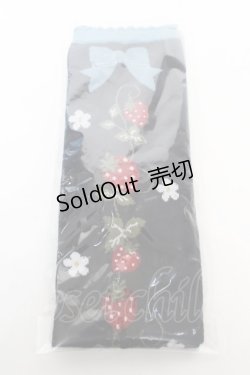 画像1: axes femme kawaii / いちご柄オーバーニー F 紺 Y-26-02-09-008-AX-ZA-SZ-ZY