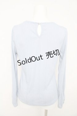 画像2: axes femme / チョーカー風テレコカットソー M サックス Y-26-02-09-067-AX-TO-SZ-ZY