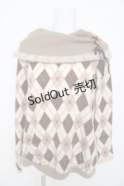 画像1: axes femme / アーガイルオフタートルニット  ベージュ Y-26-02-09-068-AX-TO-SZ-ZY