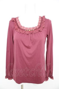 画像1: axes femme / レース×ビジュープルオーバー  ピンク Y-26-02-09-072-AX-TO-SZ-ZY