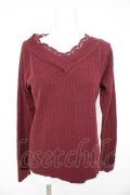 axes femme / レースVネックニットプル  ワイン Y-26-02-09-073-AX-TO-SZ-ZY