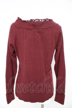 画像2: axes femme / レースVネックニットプル  ワイン Y-26-02-09-073-AX-TO-SZ-ZY