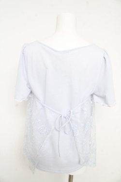 画像2: axes femme / 刺繍レース半袖プルオーバー  サックス Y-26-02-09-074-AX-TO-SZ-ZY