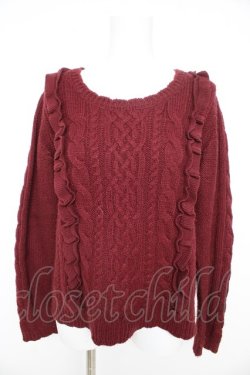 画像1: axes femme / ネックレス付ウール混PO M ワイン Y-26-02-09-075-AX-TO-SZ-ZY