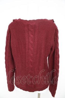 画像2: axes femme / ネックレス付ウール混PO M ワイン Y-26-02-09-075-AX-TO-SZ-ZY