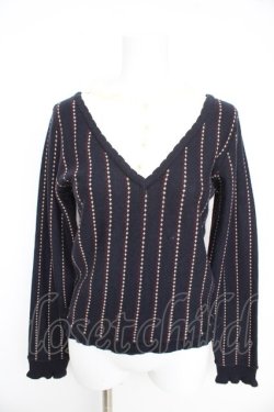 画像1: axes femme / 重ね着風ニット  紺 Y-26-02-09-077-AX-TO-SZ-ZY