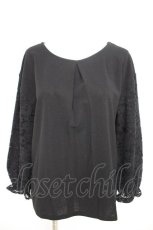 画像1: axes femme / 袖レースカットソー  黒 Y-26-02-09-078-AX-TO-SZ-ZS (1)