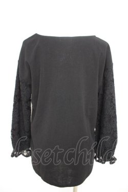 画像2: axes femme / 袖レースカットソー  黒 Y-26-02-09-078-AX-TO-SZ-ZY