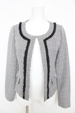 画像1: axes femme / ツイードジャケット  黒 Y-26-02-09-082-AX-JA-SZ-ZY