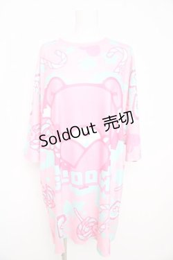 画像1: ACDC RAG / Gloomy x Sophie Powers Candy ヒュージTシャツ  ピンク Y-26-02-09-096-PU-TO-SZ-ZY