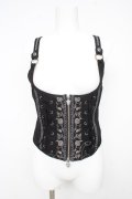 Ozz oneste / 薔薇刺繍アンダーバストコルセット  黒 Y-26-02-09-102-OO-TO-SZ-ZY