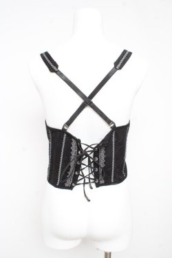 画像2: Ozz oneste / 薔薇刺繍アンダーバストコルセット  黒 Y-26-02-09-102-OO-TO-SZ-ZY